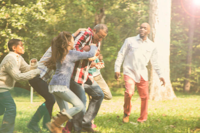 People Playing Family Thanksgiving Games